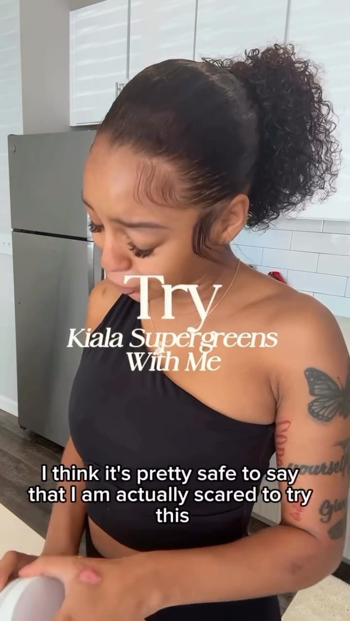 Instagram post by @theindiapowers for KIALA NUTRITION. Caption reads: Kiala Kiala Kiala 🍃

For someone who hates GREEN....