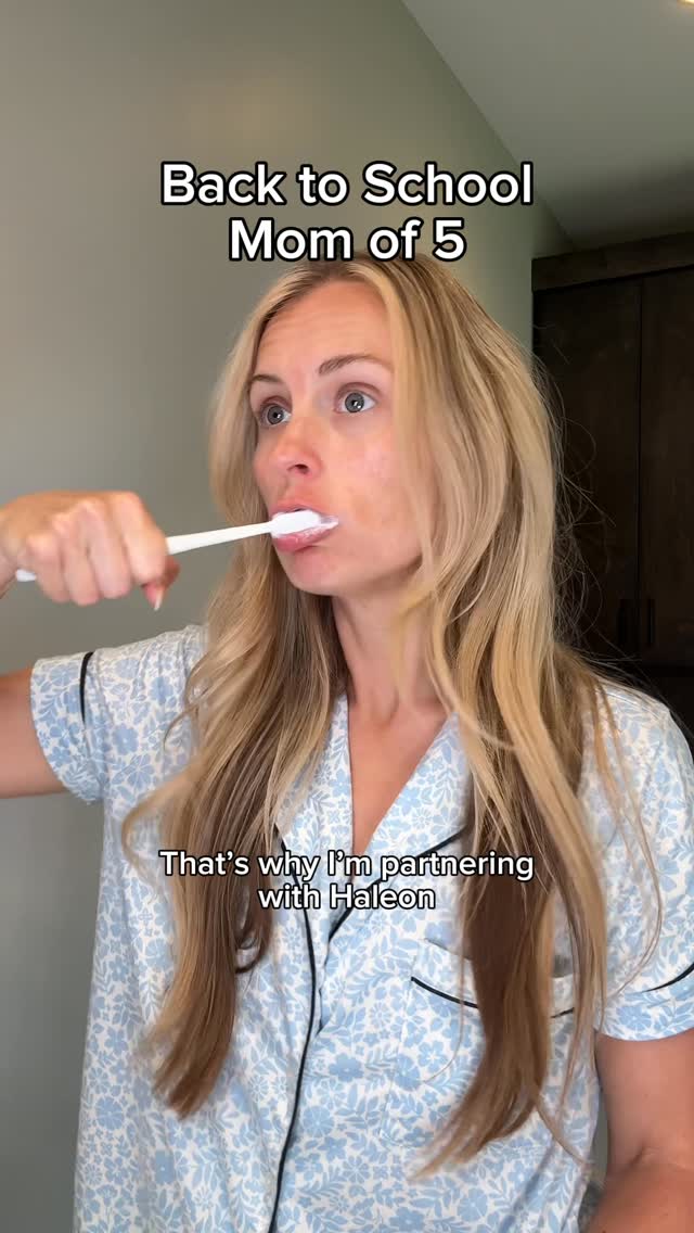 Instagram post by @getcarriedawayy for Sensodyne. Caption reads: #ad Trying to keep five kids’ teeth clean is my....