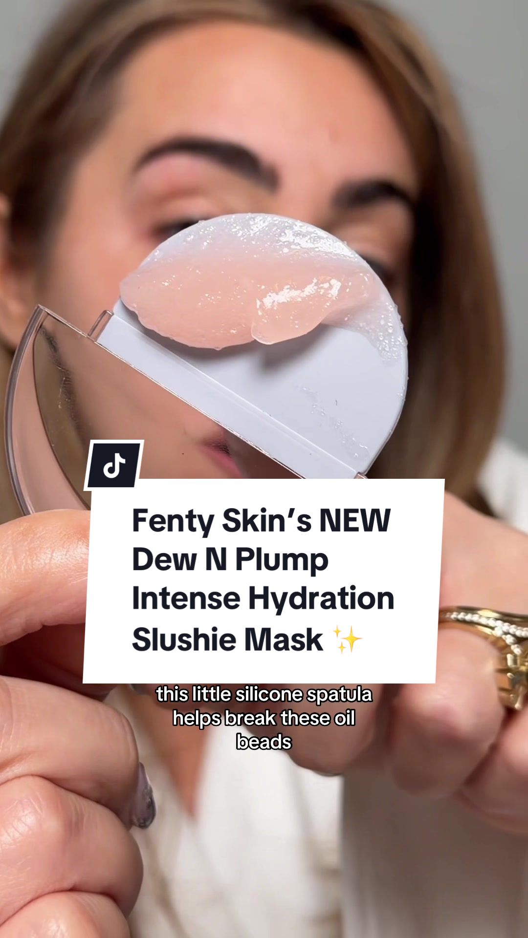 TikTok post by @thelipsticklesbians for FENTY SKIN. Caption reads: #fentyskinpartner This is DEFINITELY my favorite....