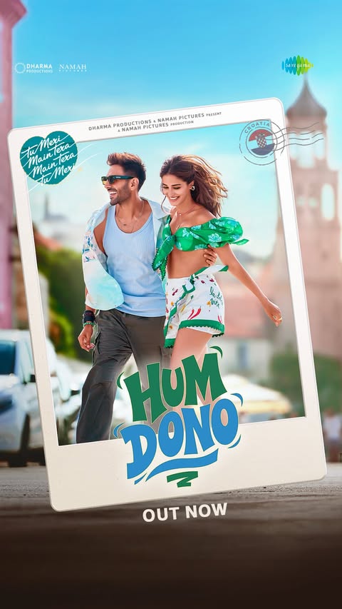 Instagram post by @kartikaaryan for Saregama. Caption reads: You and Me
Make a Perfect We !! 
#HumDono....