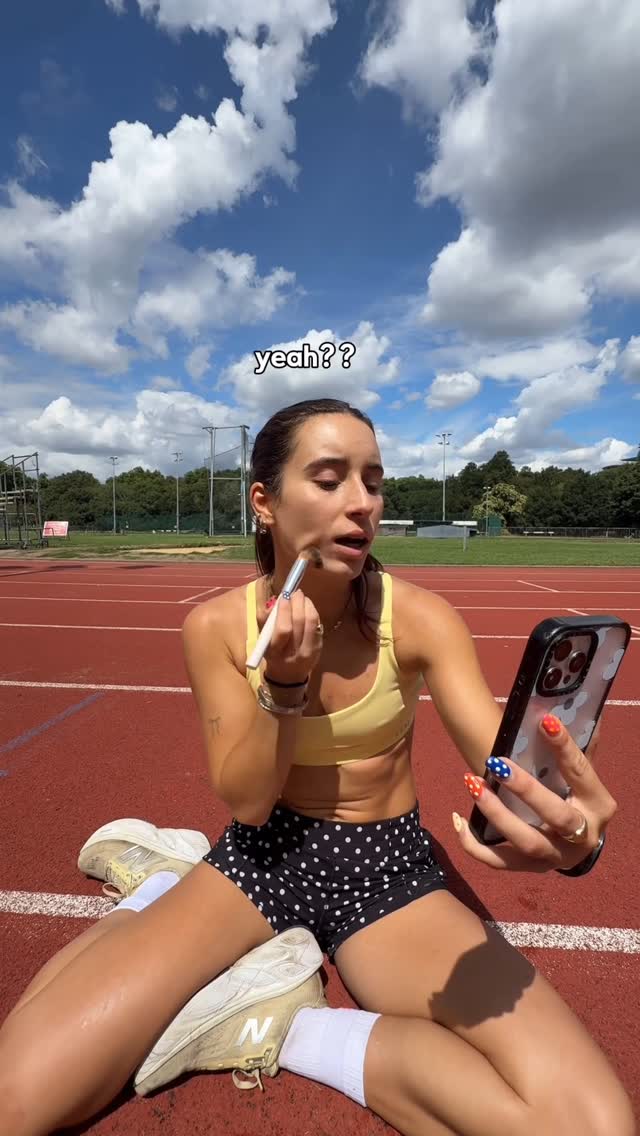 Instagram post by @marymccarths for Armani beauty. Caption reads: #ad GRWM on the track 💄🎀🏃🏽‍♀️
 
Surely the....