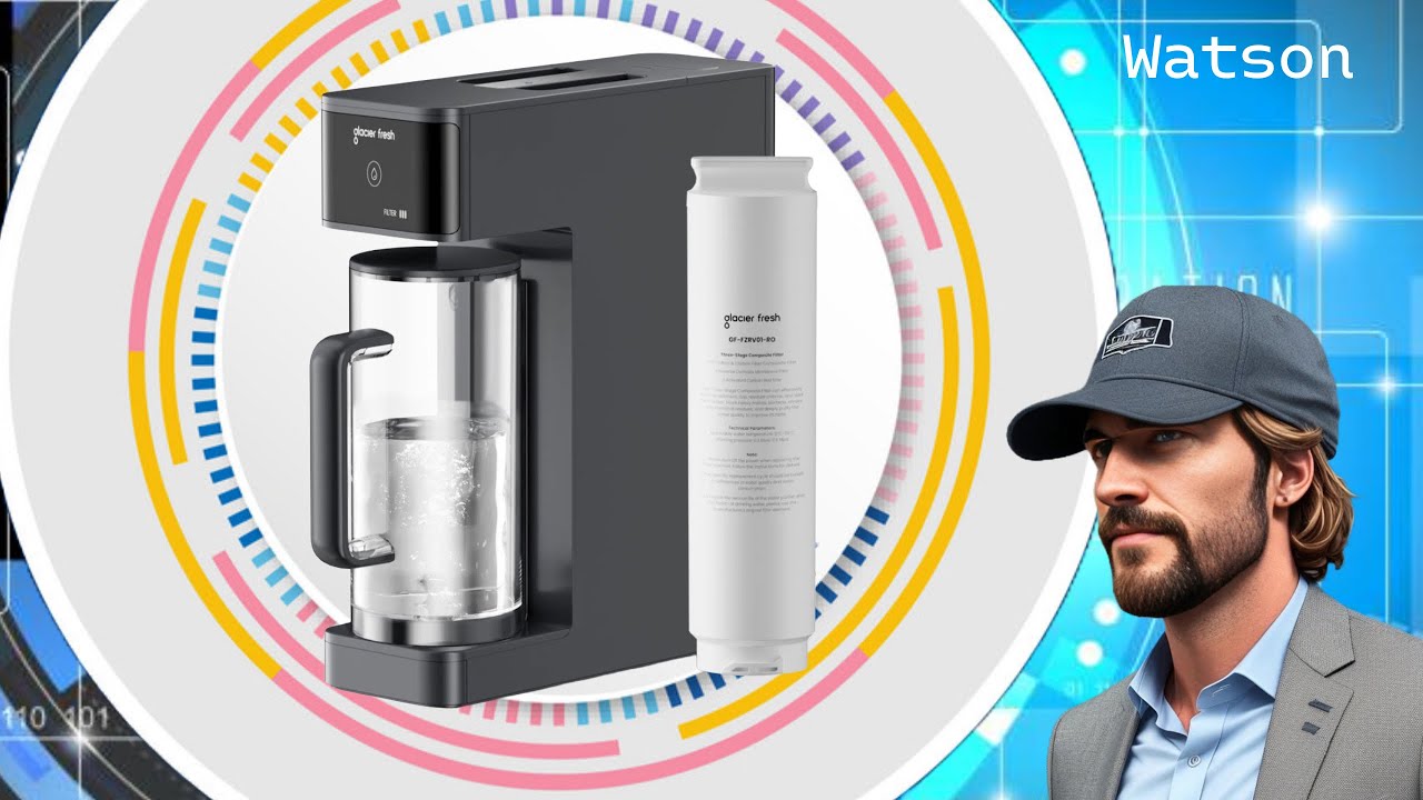 YouTube post by @WatsonsReviews for Glacierfresh. Caption reads: GlacierFresh RV Reverse Osmosis System, RO System....