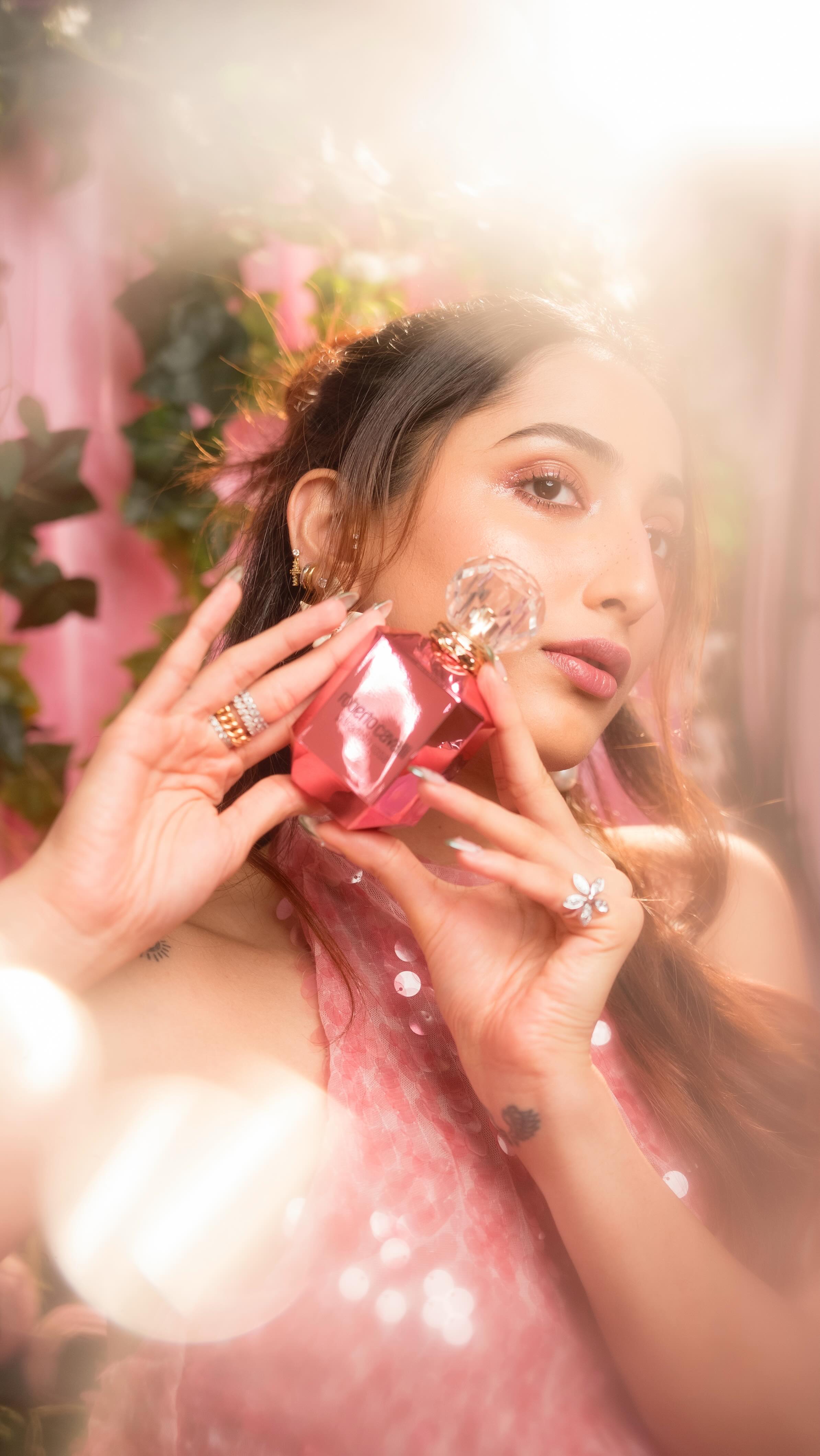 Instagram post by @shanayamakani for Roberto Cavalli. Caption reads: [...] you. ✨
Introducing Paradiso Rosa by Roberto....