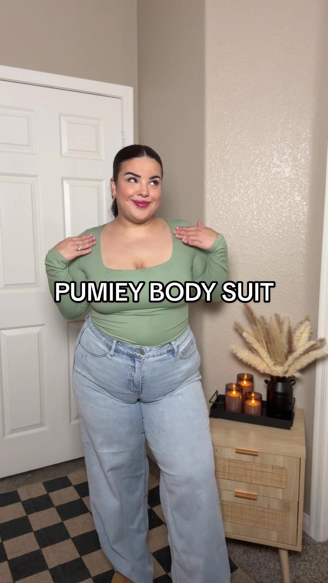 TikTok post by @anelyylopez for PUMIEY. Caption reads: I love  @PUMIEY and these body suits did not....
