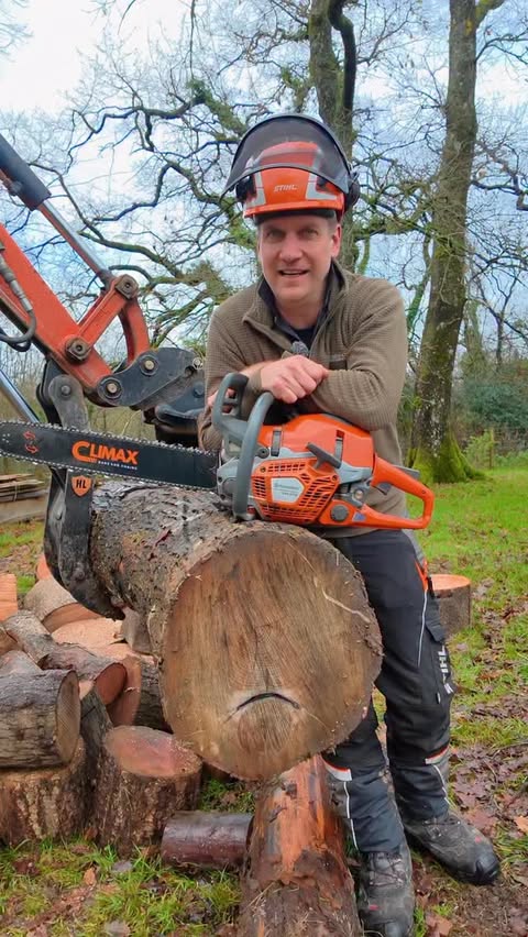 Instagram post by @machinery_nation for Husqvarna. Caption reads: [...] Let’s cut some wood with the NEW Husqvarna....