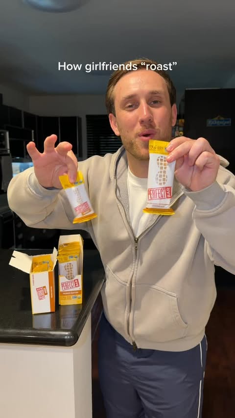 Instagram post by @willeygoat for Perfect Bar. Caption reads: [...] hurt is the full size Peanut Butter Perfect....