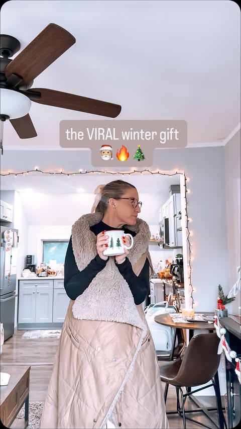 Instagram post by @ames_adventure_ for ZONLIHOME. Caption reads: Okay I get why this heated blanket went VIRAL....