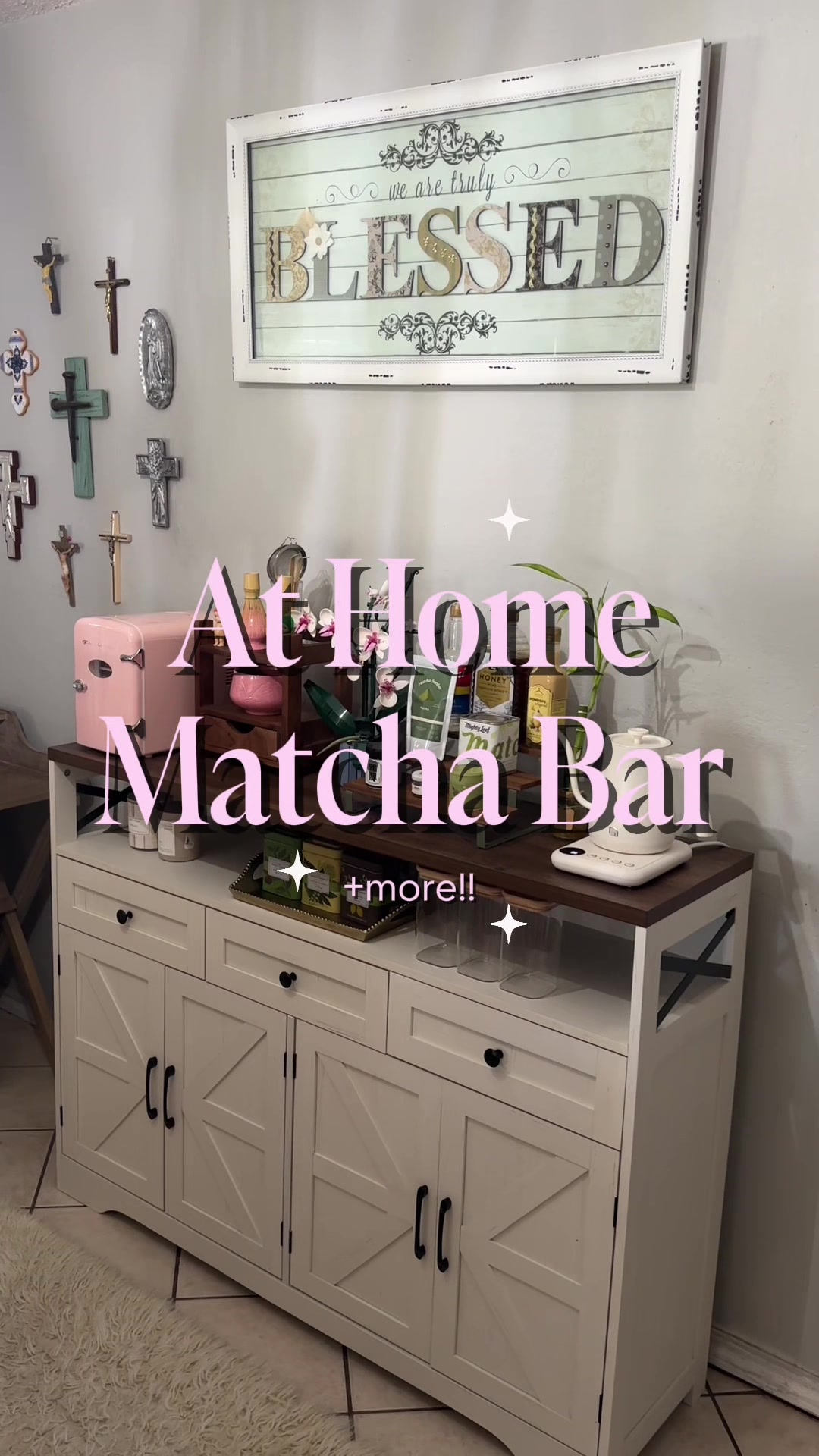 TikTok post by @hermmini for Vabches. Caption reads: [...] a at home matcha bar !! 🍵✨🎍Thanks to....
