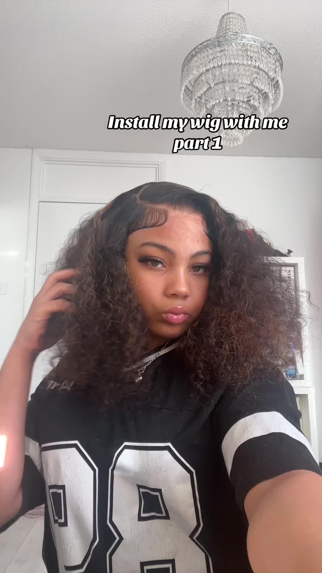 TikTok post by @xoxo.mashhhh for Wavymy Hair. Caption reads: [...] #xh #wiginstall #wavymyhair #tiktokshopwigs....