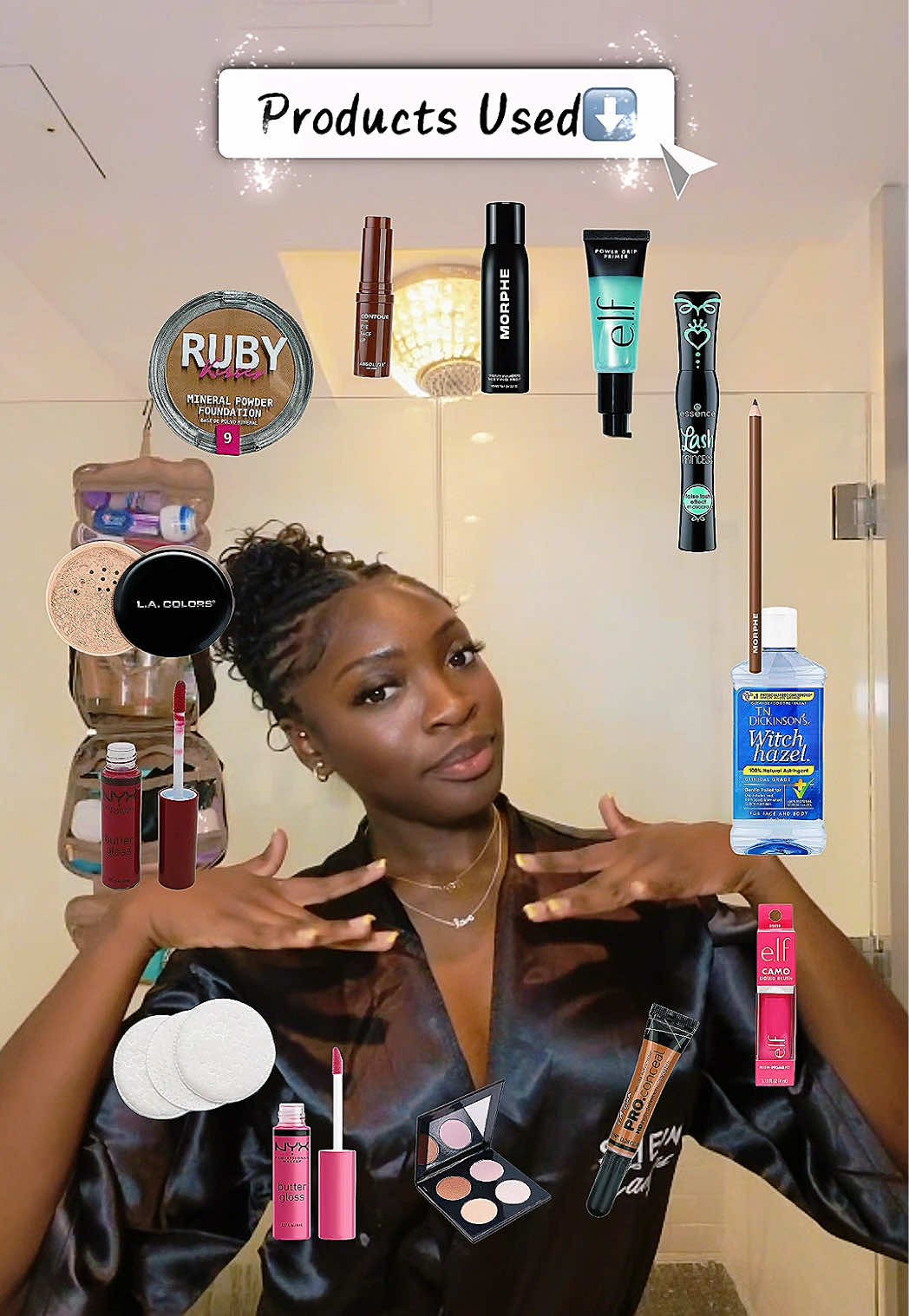 TikTok post by @iiam.robb for L.A. COLORS. Caption reads: ✨🌴 GRWM for Night 1 in Miami! 🌴✨ Getting all....