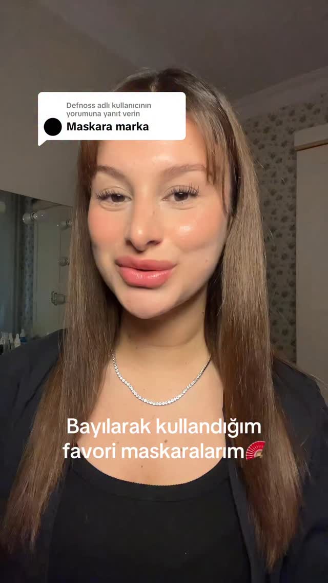 Instagram post by @damlasucelebi for Maybelline New York. Caption reads: Özellikle son zamanlardaki favori maskaralarım🤍....