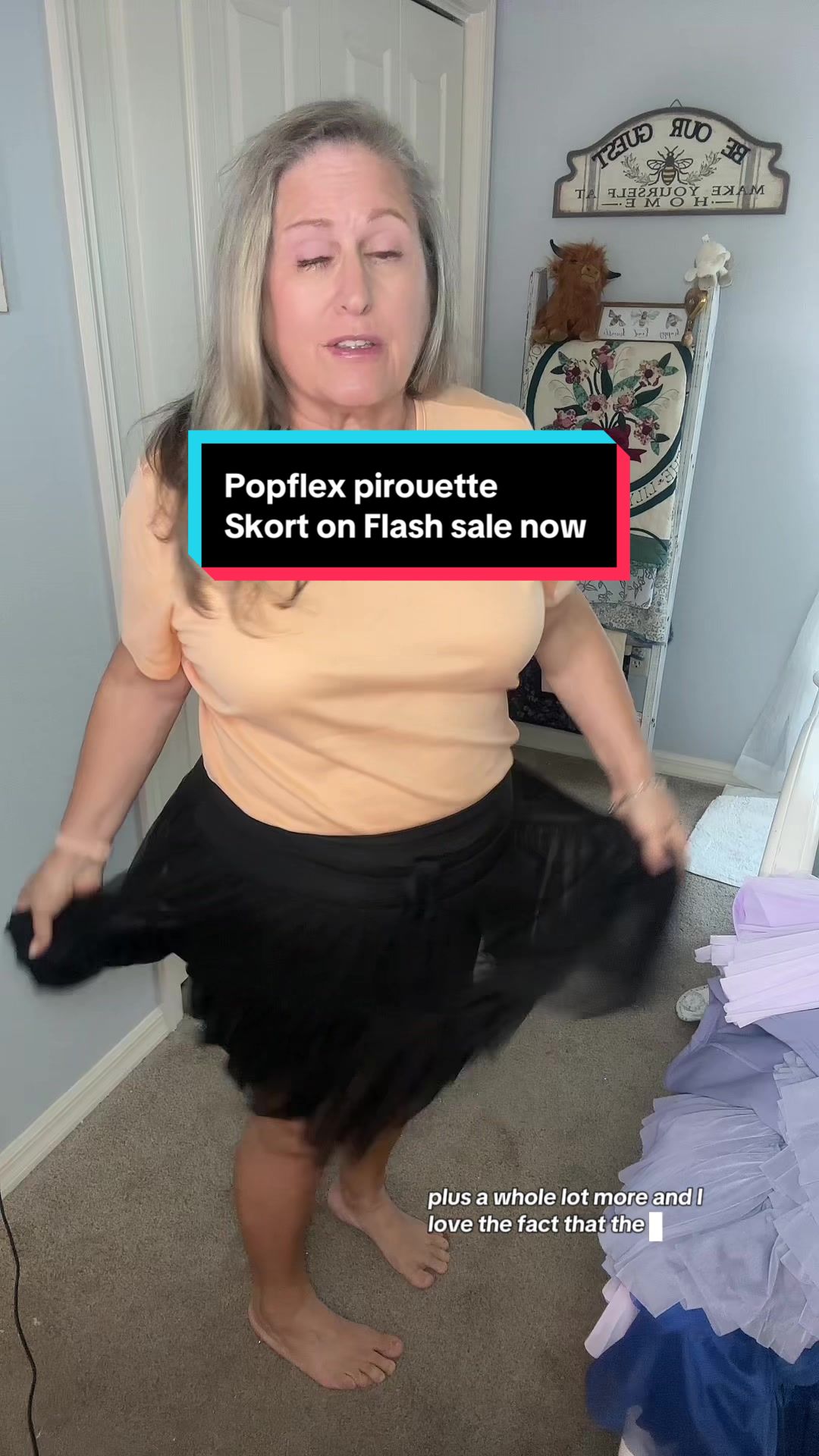 TikTok post by @nancysbrands for POPFLEX Active. Caption reads: [...] #popflexskort @POPFLEX Active.