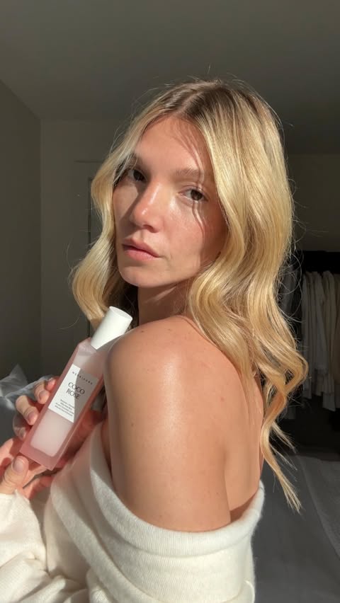 Instagram post by @crimsonmitchell for Herbivore. Caption reads: [...] glow, the scent… it just feels good.....