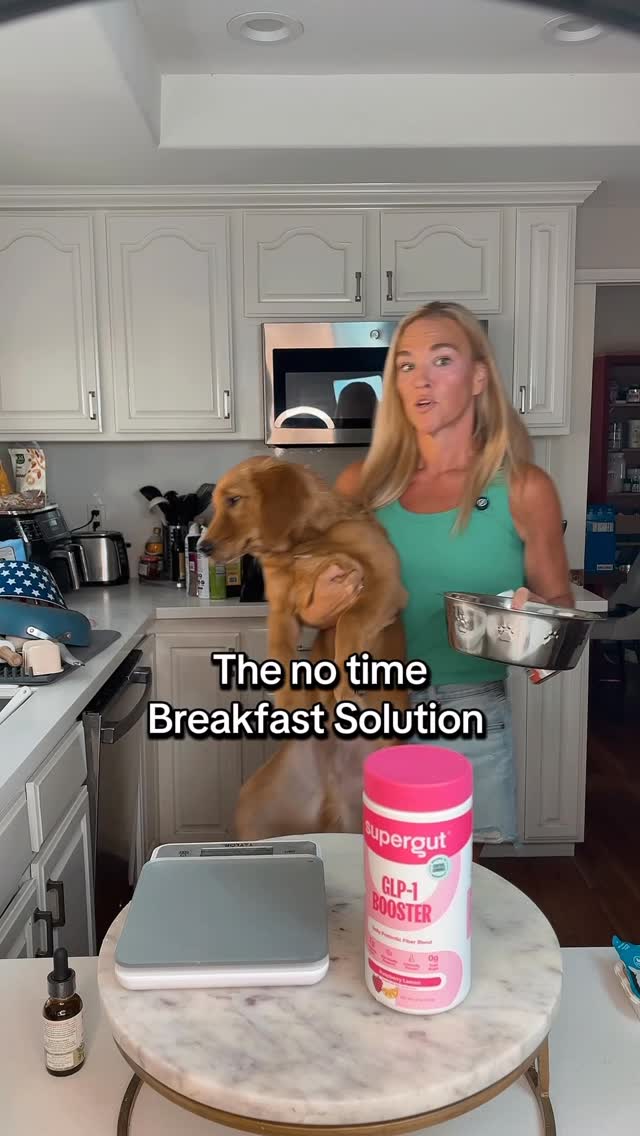 Instagram post by @mels_easy_eats for Supergut. Caption reads: My secret weapon for busy back-to-school mornings—....