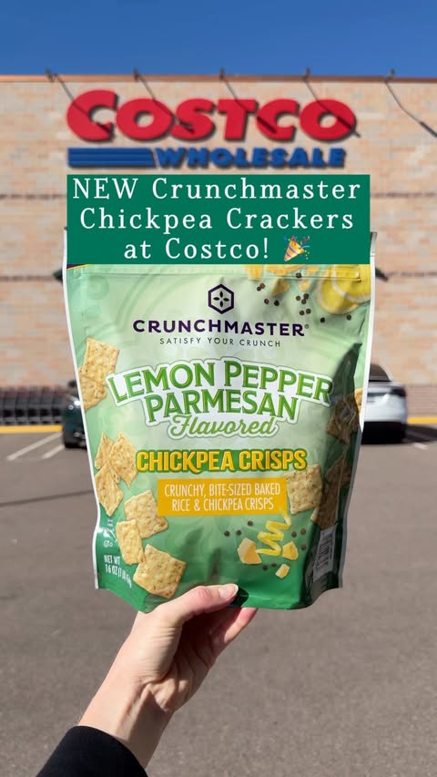 Instagram post by @costcofoodreviews for Crunchmaster Crackers. Caption reads: #ad @crunchmastercrackers just dropped 3 new....