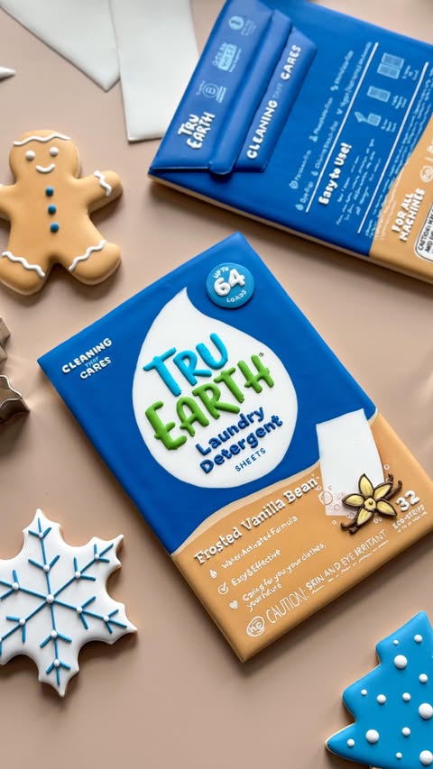 Instagram post by @sugarcatcookies for Tru Earth. Caption reads: [...] so I really like that these little....