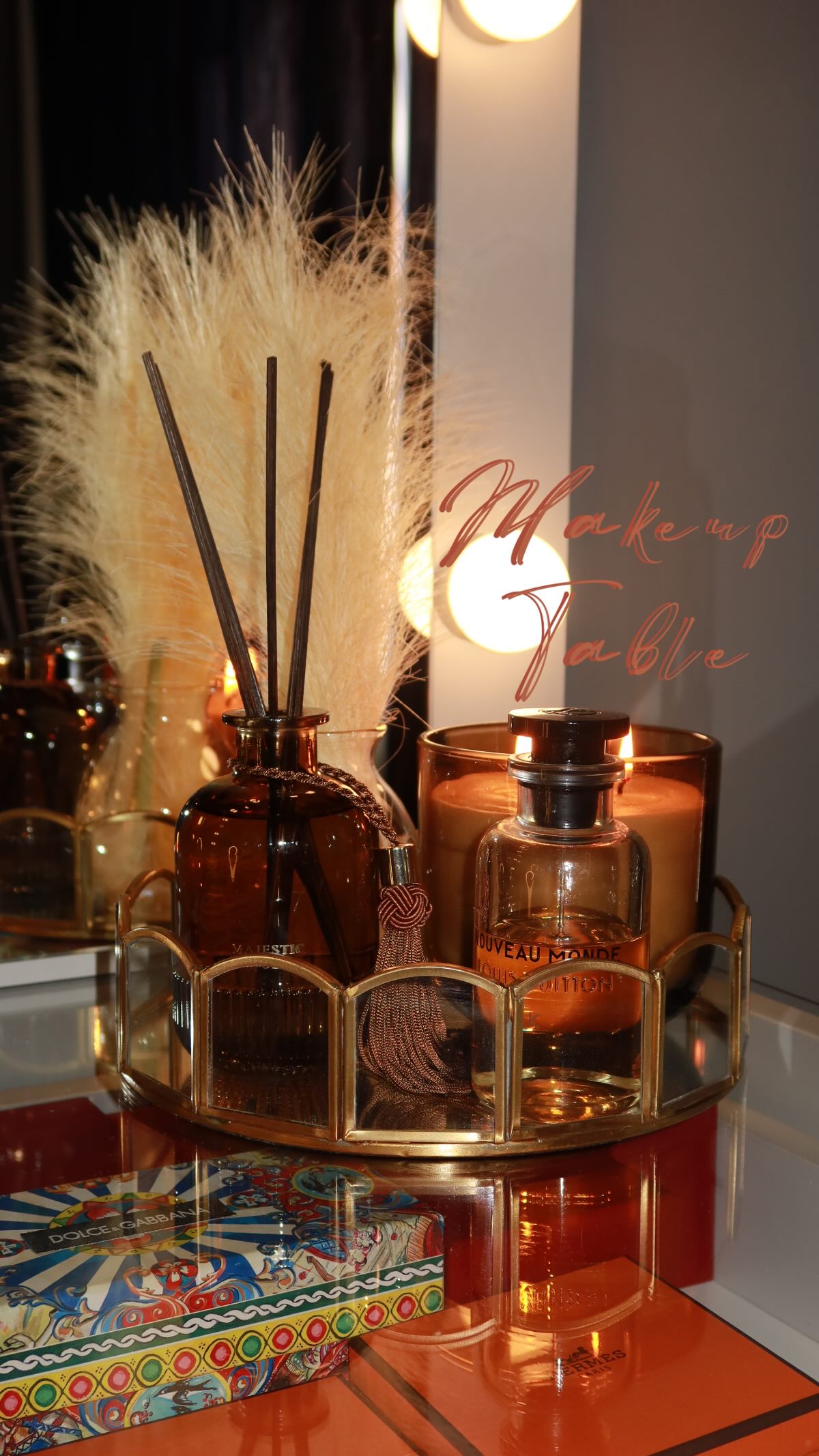 Instagram post by @birtenkarayildiz for Zara Home. Caption reads: Mini home shoping🤎 
Makyaj masası:....