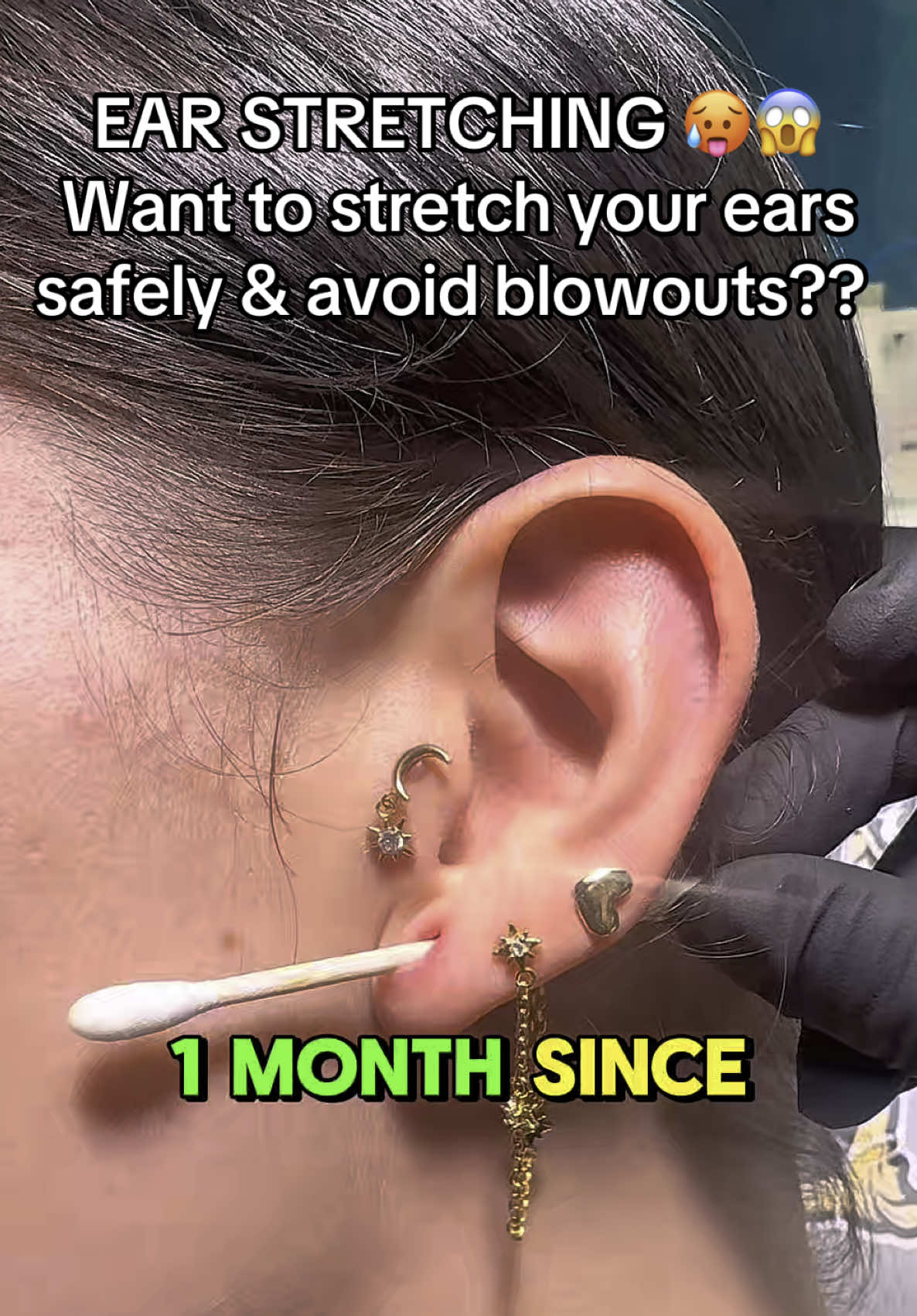 TikTok post by @anamarpiercings for Base Laboratories. Caption reads: [...] not ready yet ✅😉 Aftercare by @Base....