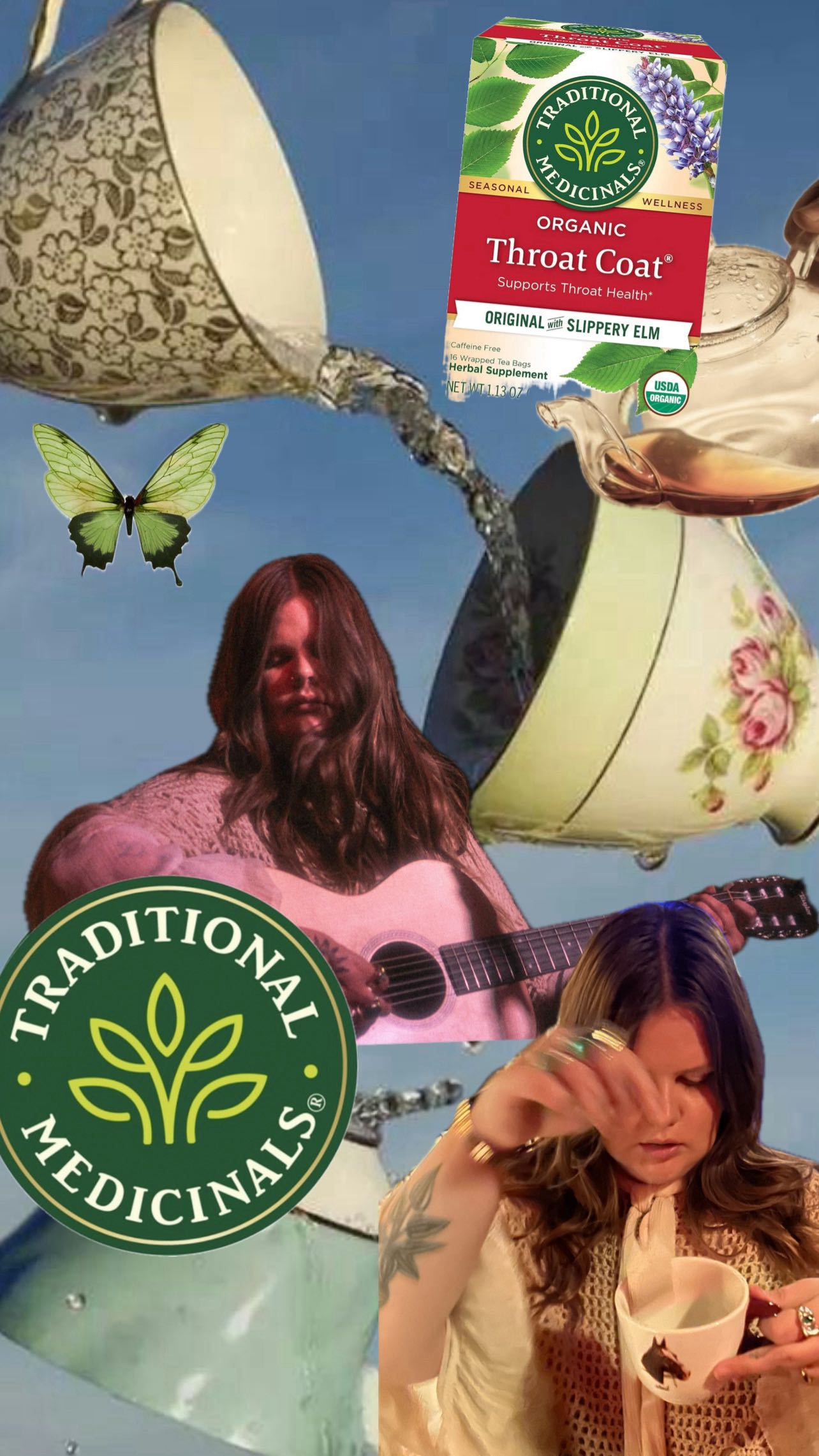 Instagram post by @taylorsackson for Traditional Medicinals. Caption reads: #Ad As a full-time singer, Traditional Medicinals....