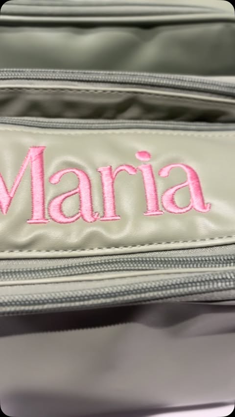 Instagram post by @swain_family_adventure for Callie Gifts. Caption reads: [...] sage green toiletries bag from Callie Gifts,....