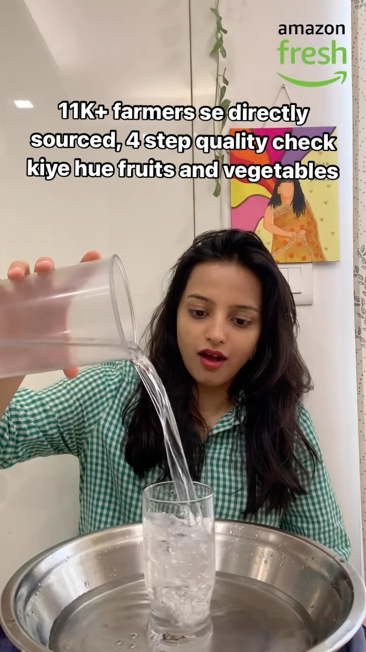 Instagram post by @vedskibaatein for Amazon Fresh. Caption reads: Abhi Tak Amazon Fresh try nahi kiya? 

You missed....