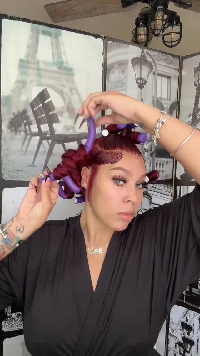 Instagram post by @sachafierce_ for Sally Beauty. Caption reads: Achieve beautiful long lasting curls only using....