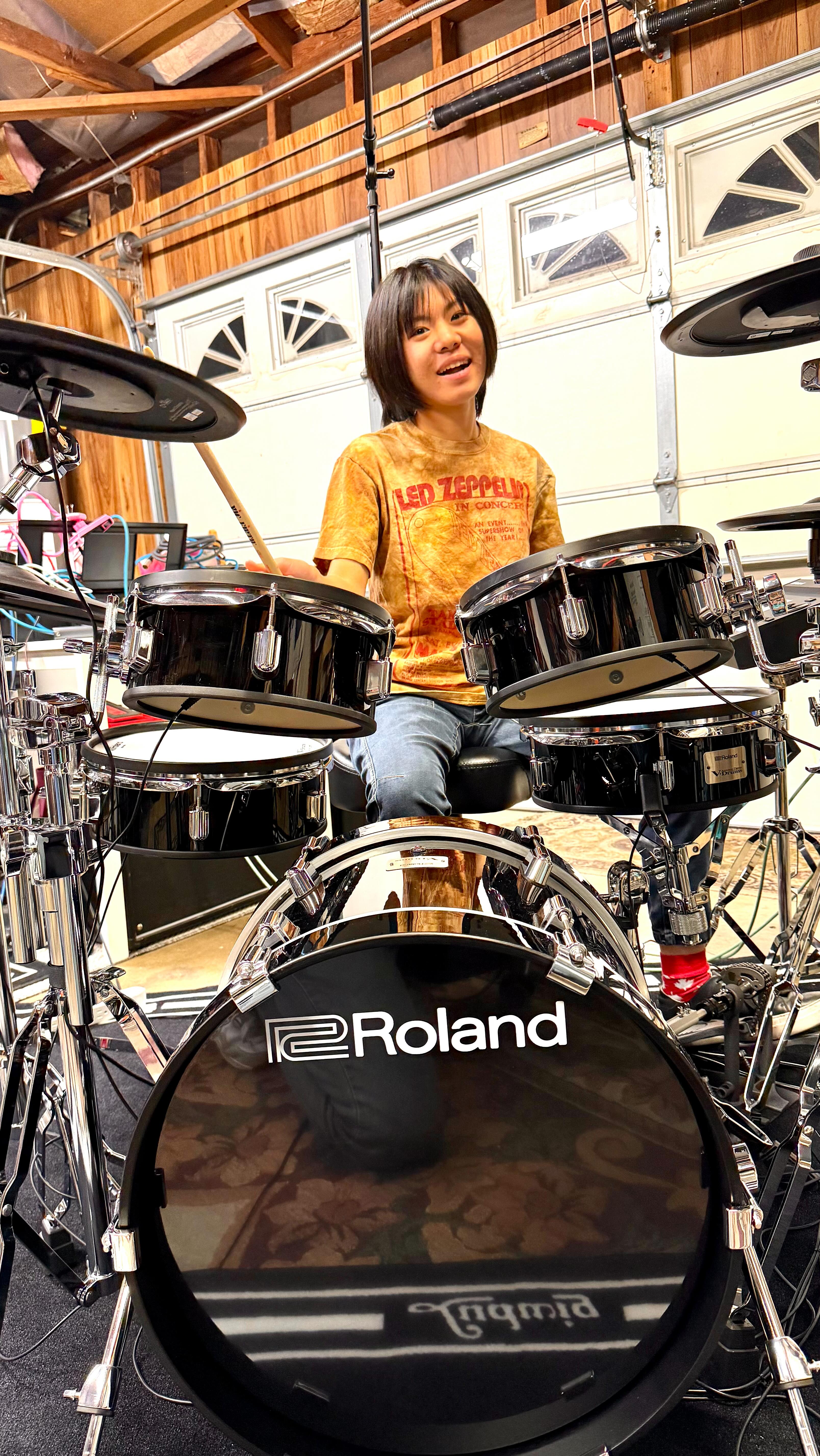 Instagram post by @yoyoka_drums for Roland. Caption reads: Roland VAD316 V-Drums — YOYOKA’s Review and Demo....
