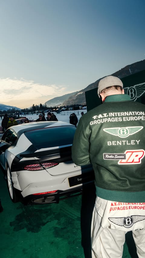 Instagram post by @eperdumence for Bentley Motors. Caption reads: //FFFFFF.F.A.T. Ice Race 🏎️❄️ @bentleymotors x....