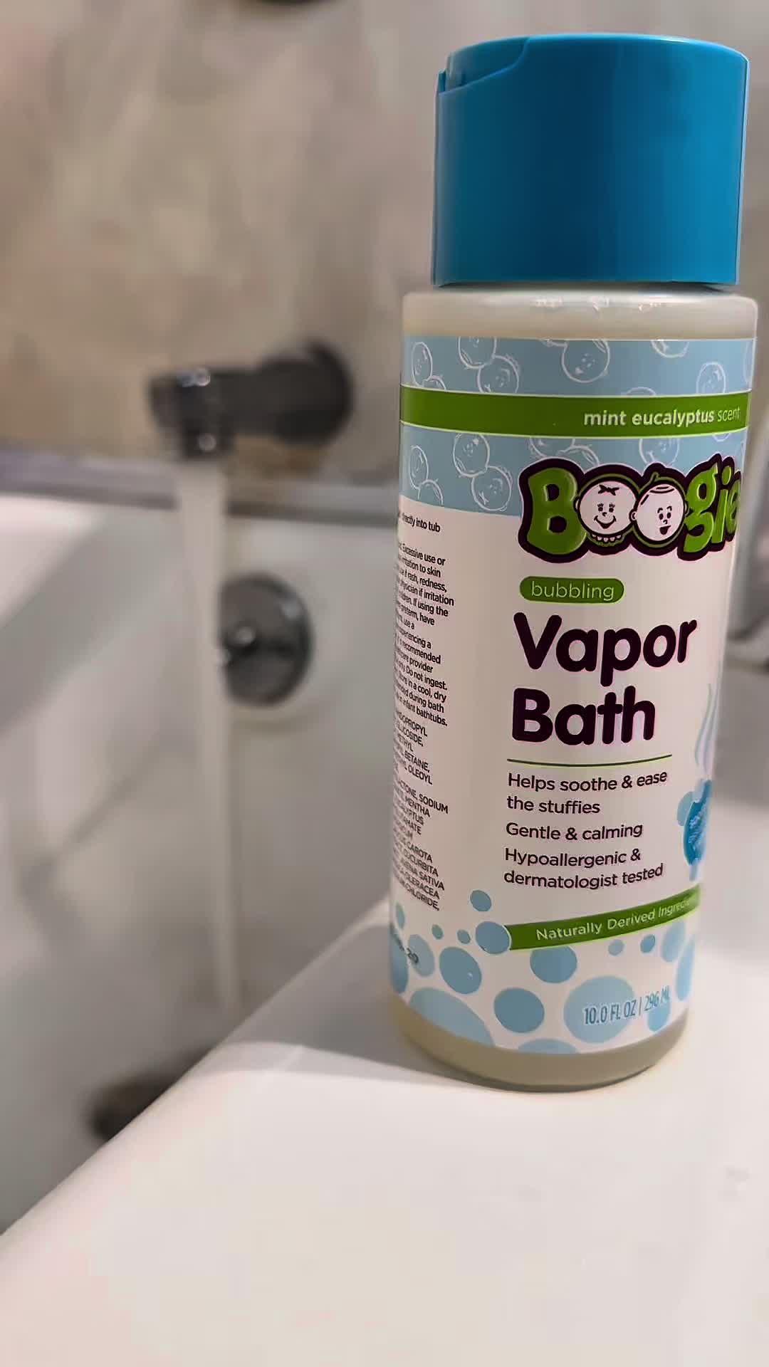 TikTok post by @ashleymdanielss__ for Boogie Wipes. Caption reads: We’ve been dealing with summer sickies, bath time....
