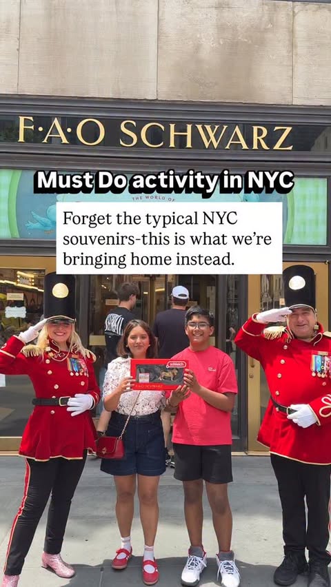 Instagram post by @travelwithsudipa for Schleich. Caption reads: [...] visit to @faoschwarz, we discovered two....