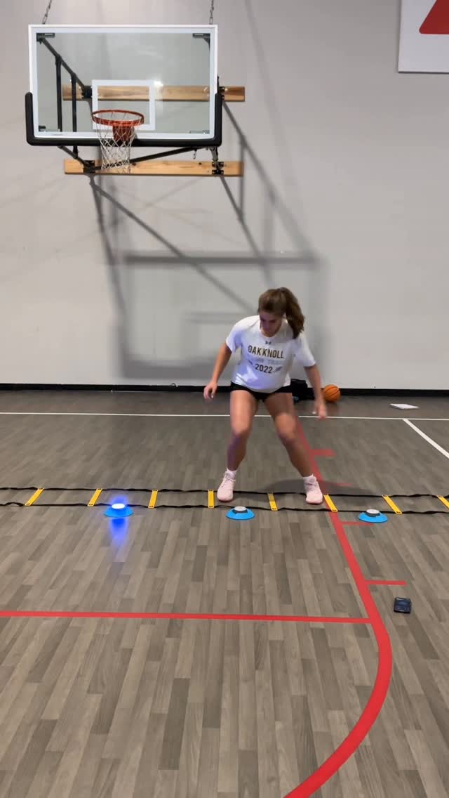 Instagram post by @sh3elite_exp for BlazePod. Caption reads: Lateral touches is where footwork and decision....