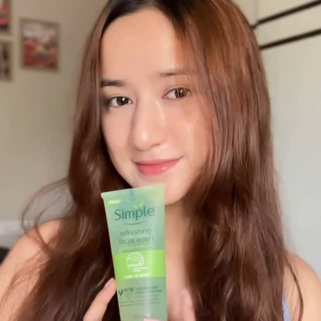 Instagram post by @shreya.subba_10 for Simple Skincare. Caption reads: I used to think clean skin meant tight, dry....