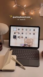 Instagram post by @pastels.by.payal for inateck. Caption reads: [...] detachable ipad keyboard case!🩶
from....