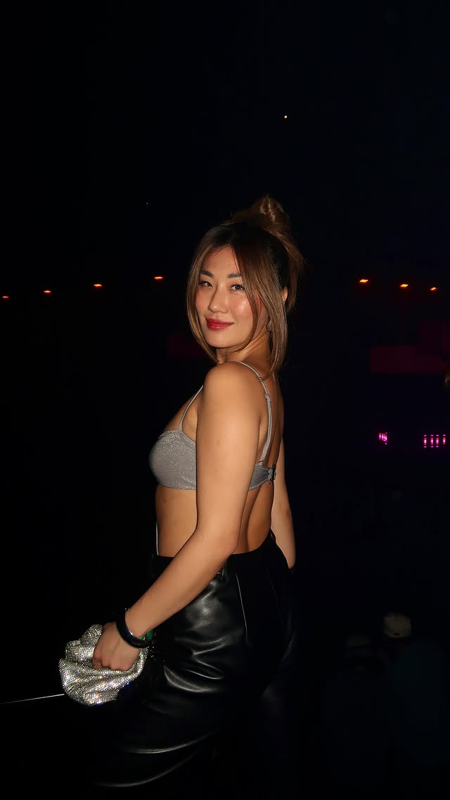 Instagram post by @ohmichellelee for BLACKBOUGHSWIM. Caption reads: [...] lucky girl fit for a night out with....
