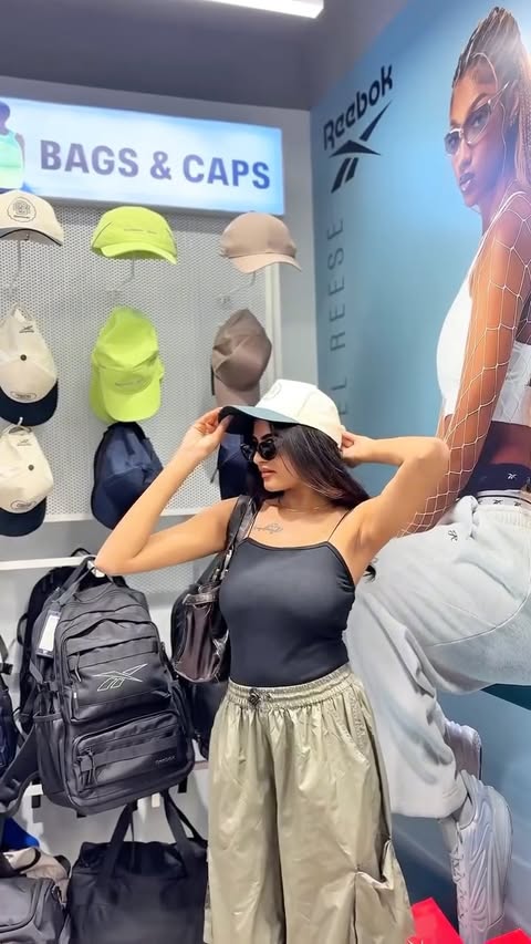 Instagram post by @_sindhu13 for Reebok. Caption reads: [...] gym look and street look? Both....