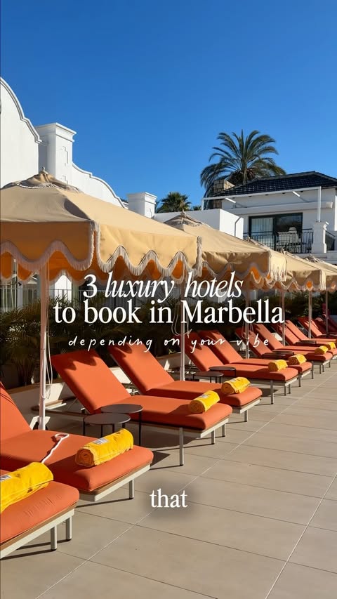 Instagram post by @holidazeclub for Luxury Escapes. Caption reads: MY 3 MARBELLA HOTEL PICKS BY AREA 🇪🇸🥂✨ 💌....
