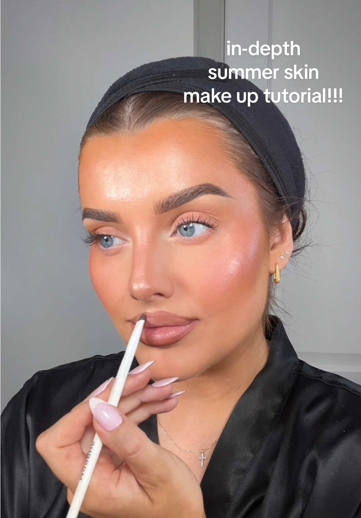 TikTok post by @rachleary for Cult Beauty. Caption reads: THE DREAMIEST SUMMER SKIN!! everything used is....