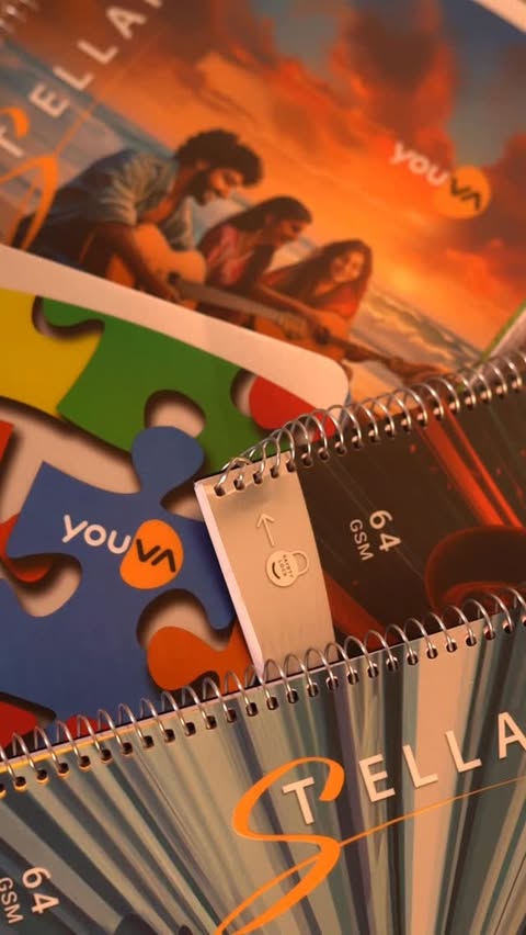 Instagram post by @vrutaansh__ for Youva stationery. Caption reads: This is my new secret weapon for staying....