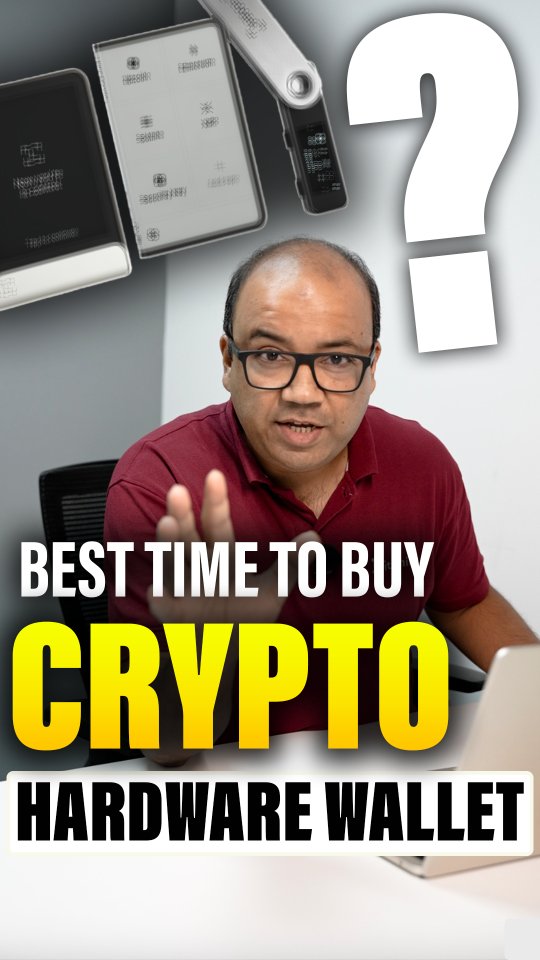 Instagram post by @bitinning for Ledger. Caption reads: Best Time To Buy Crypto Hardware....