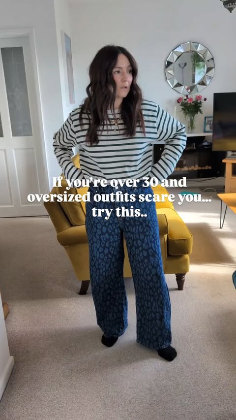 Instagram post by an influencer for ABBOTT LYON. Caption reads: I tried the "everything oversized" formula with....