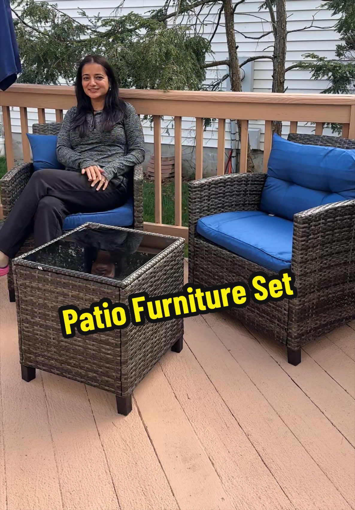 TikTok post by @neermalapaudel for Walsunny. Caption reads: Patio furniture set @Walsunny Furniture....