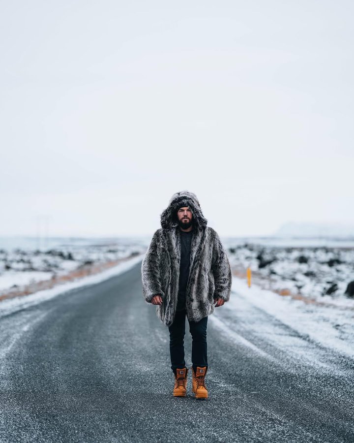 Instagram post by @victorrahl for SpiritHoods. Caption reads: Walking the land of the gods ⚡️.