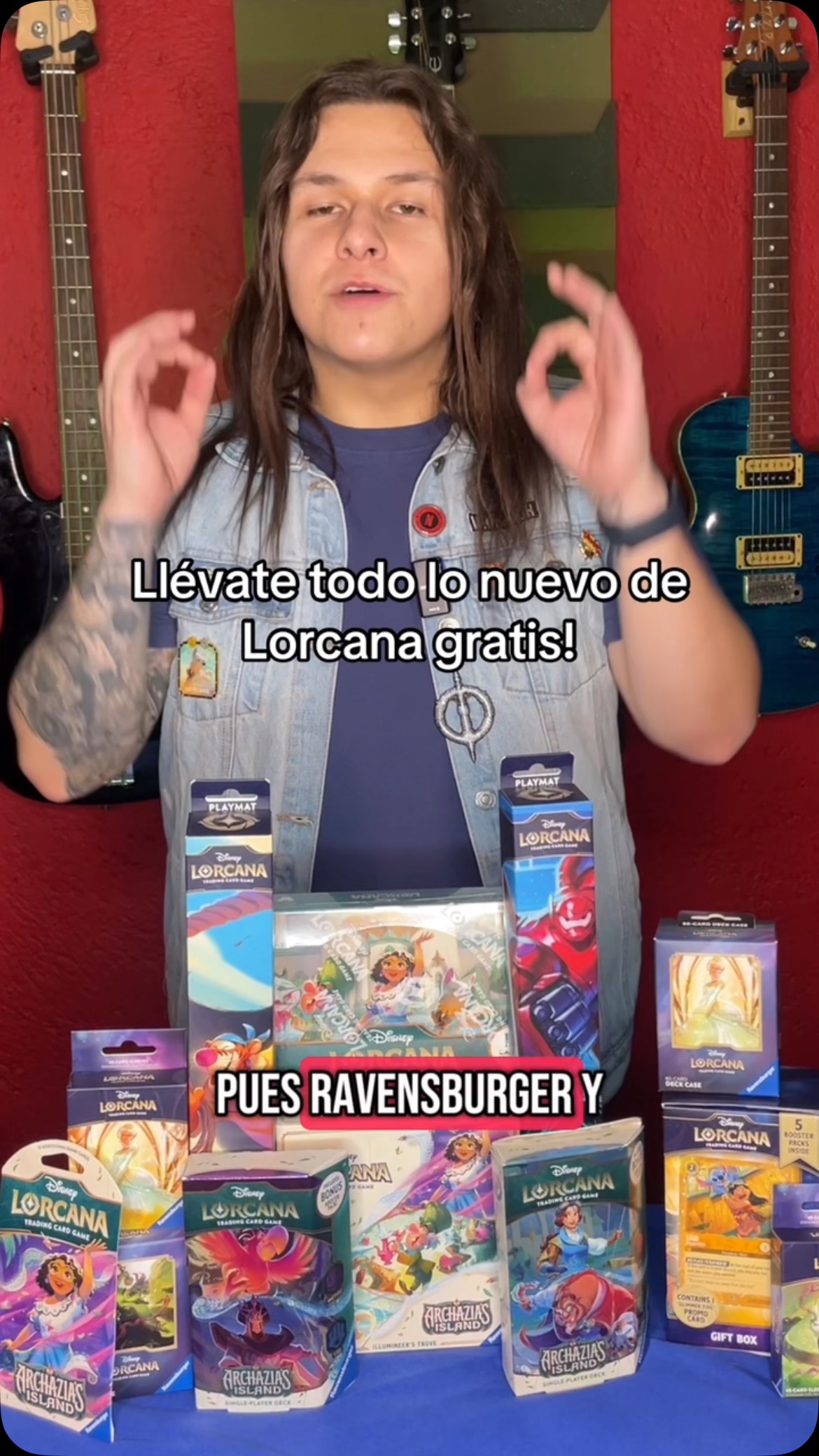 Instagram post by @elrengeek for Ravensburger. Caption reads: @ravensburger.mx #lorcana #lorcanatcg....