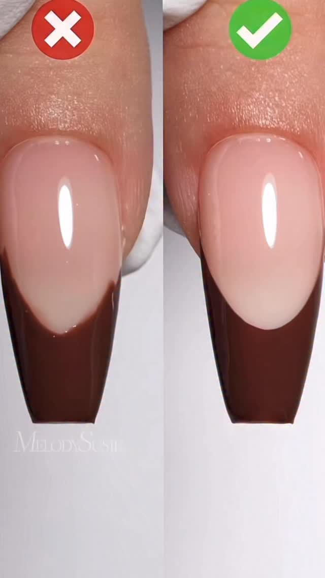 Instagram post by @nailsbyschimanski for MelodySusie. Caption reads: French Hack 💗 #frenchnails
-
Cr:....