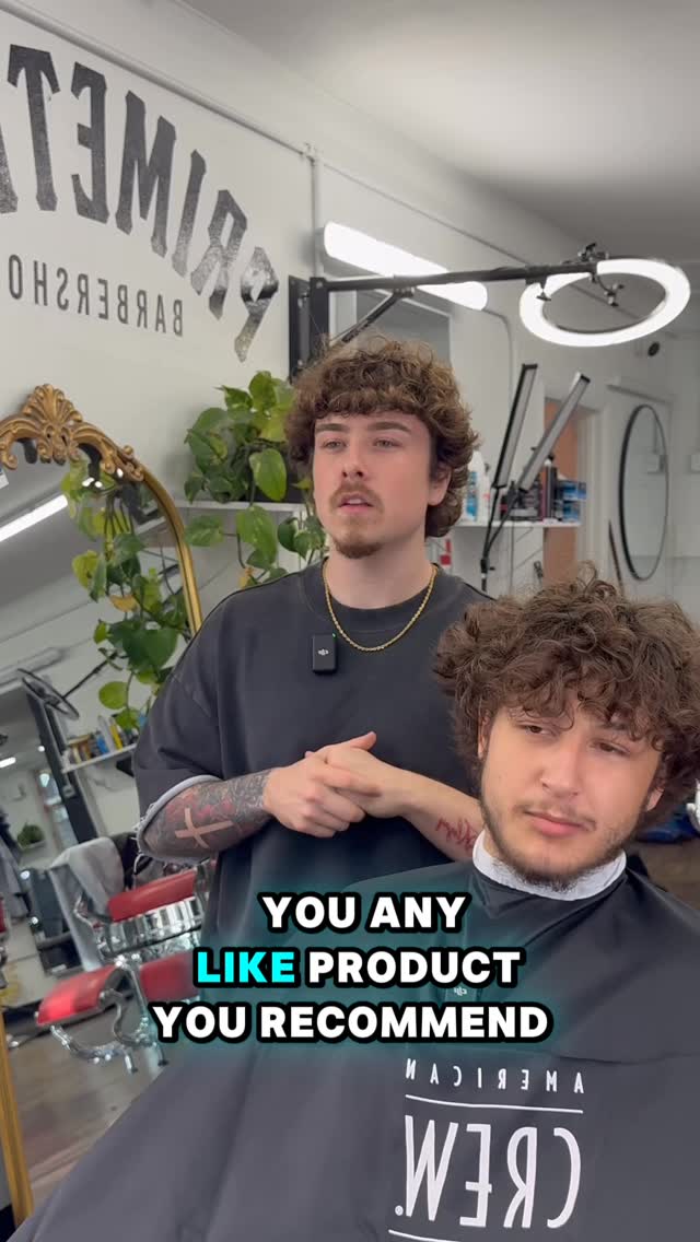 Instagram post by @alec_thebarber_ for American Crew. Caption reads: I used @americancrew Fiber Pre-Styling Shampoo to....