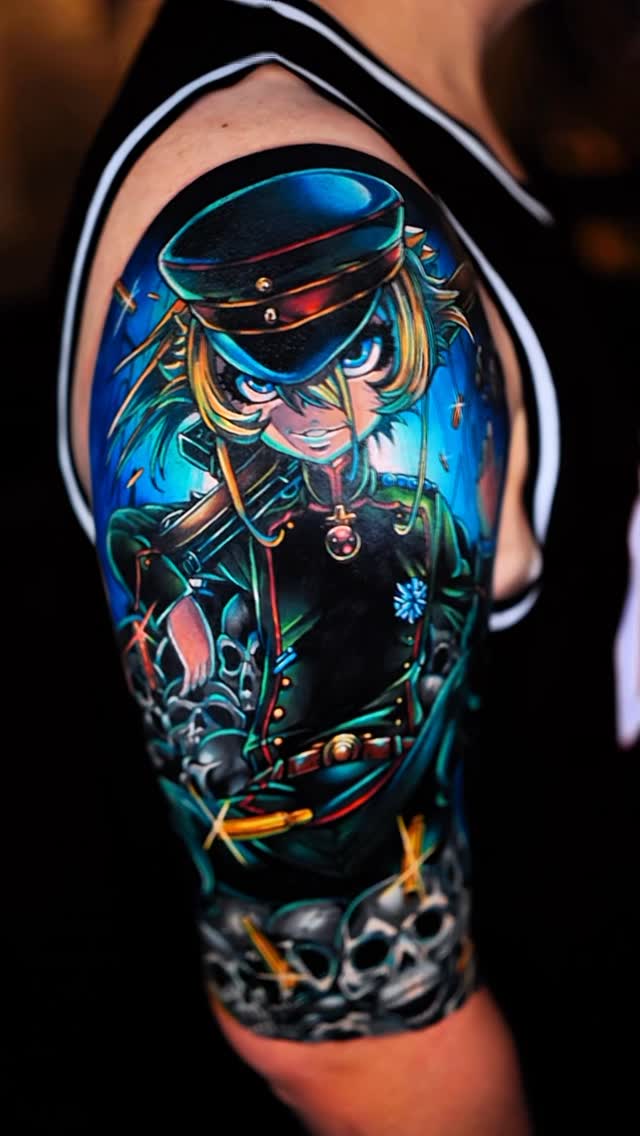 Instagram post by @lebenslaenglichtattoo for World Famous Tattoo Ink. Caption reads: Done with @acus_tattoomachines @worldfamousink....