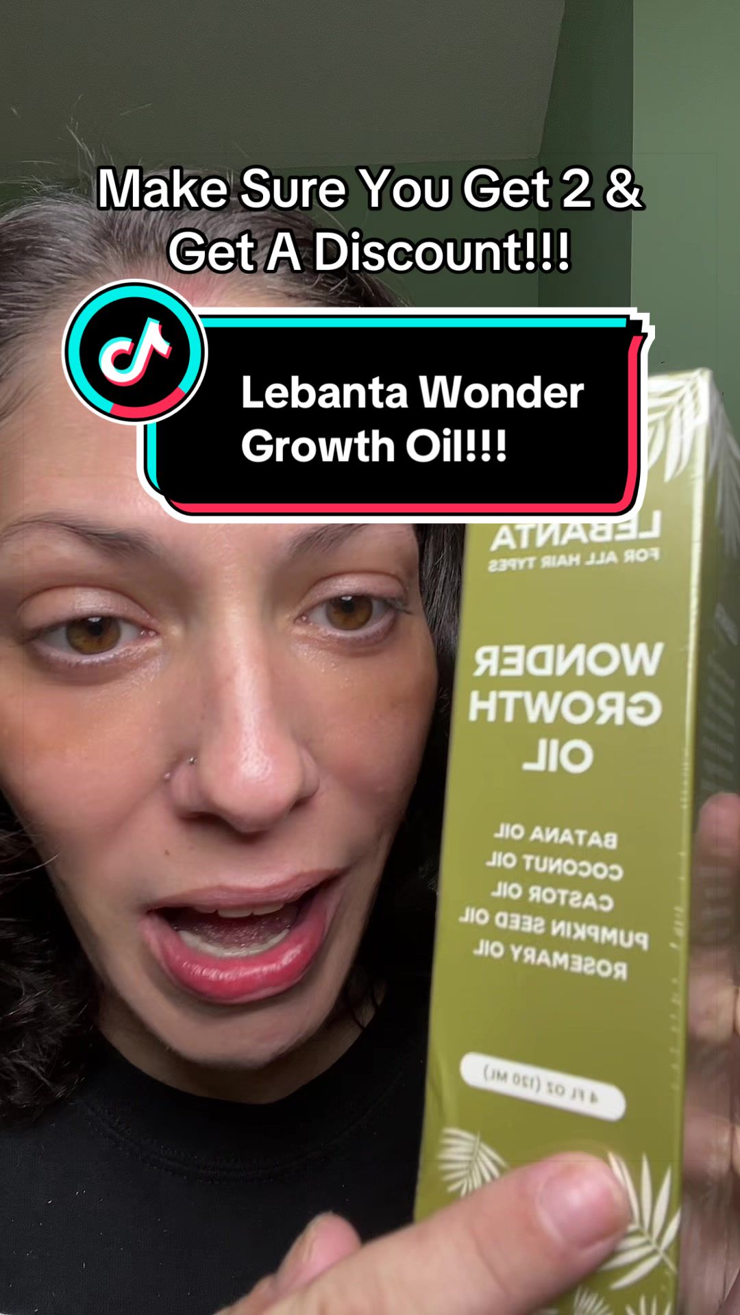 TikTok post by @kaylinmhart1987 for Lebanta Haircare. Caption reads: [...] #rosemaryoil @Lebanta Haircare.