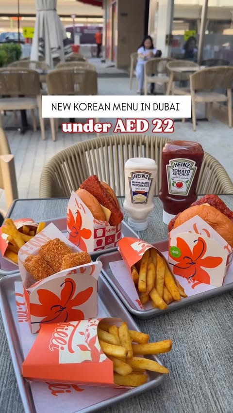 Instagram post by @z.blogs for Heinz. Caption reads: Dubai’s NEWEST Korean menu - 22AED and Under....