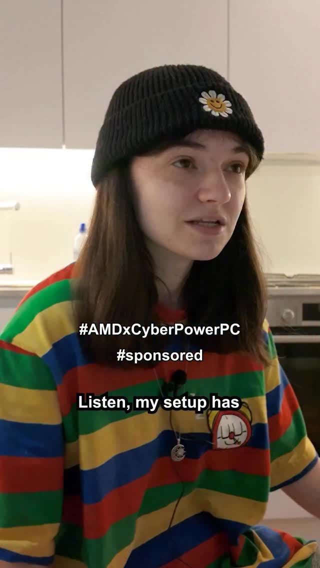 Instagram post by @aimseytv for AMD. Caption reads: My PC Glow up With #AMDxCyberpowerPC #ad....