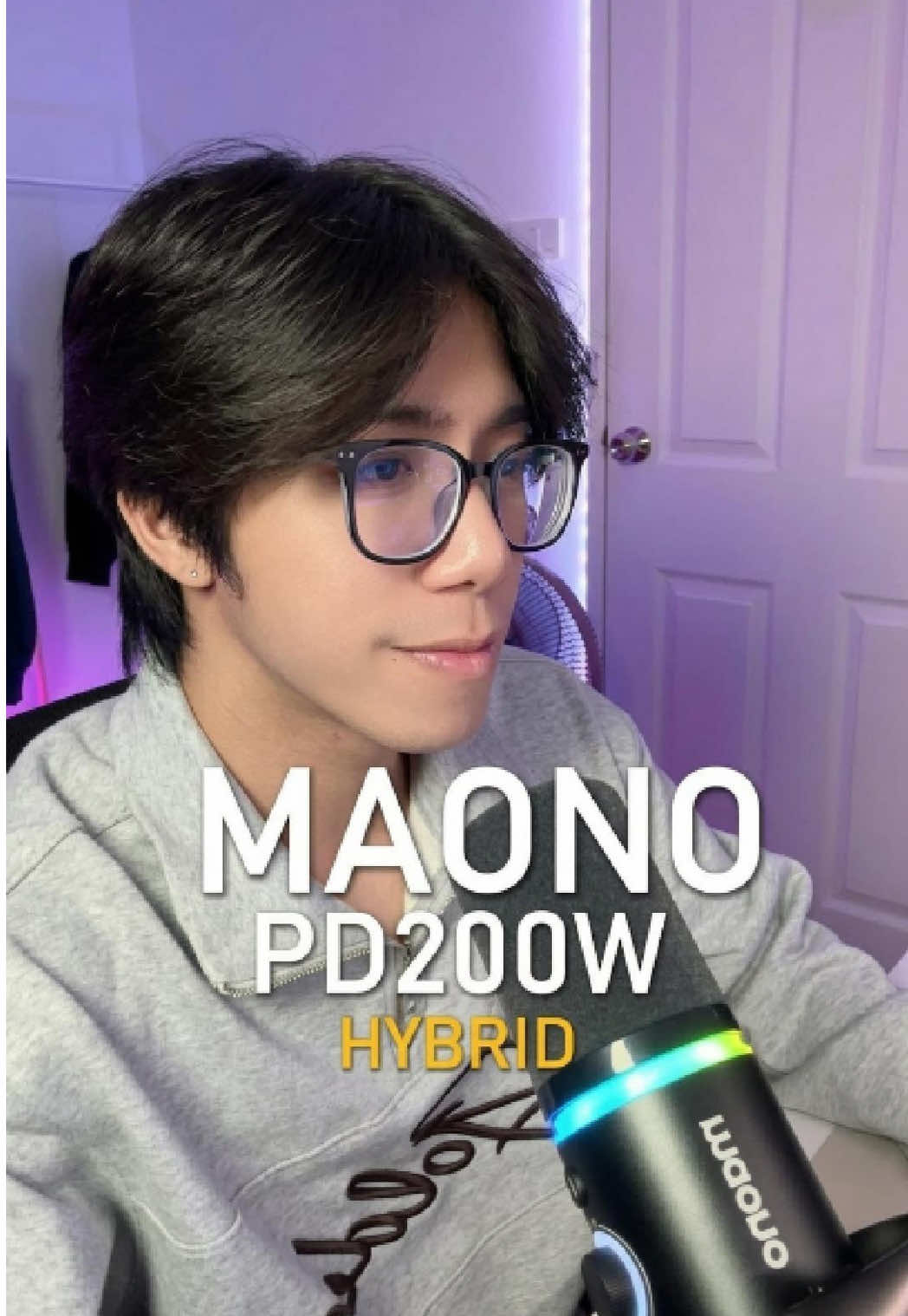 TikTok post by @iamderpking for MAONO. Caption reads: ไมค์ใหม่เสียงนุ่ม Maono PD200W Hybrid จาก @Maono....